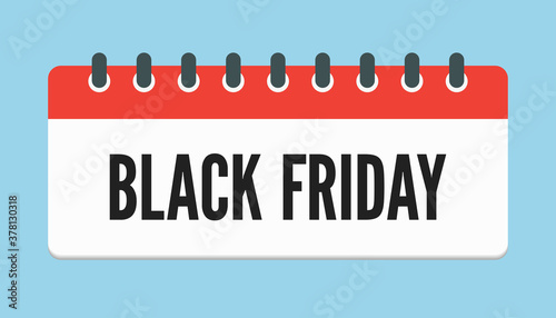 Black friday - vector icon calendar day, sale