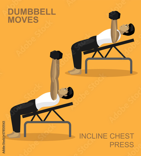 Incline Chest Press Dumbbell Moves Manga Gym Set Illustration