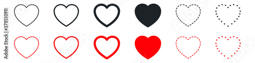 Heart vector collection. Love, favorites, like concept button icon for UI, UX, GUI