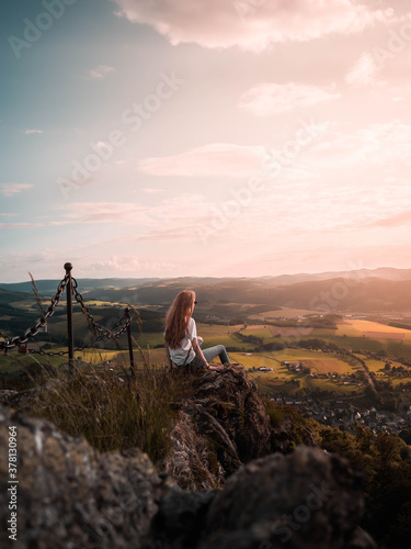 Bruchhäusersteine- Sauerland - Felsen Aussicht beim Sonnenuntergang 