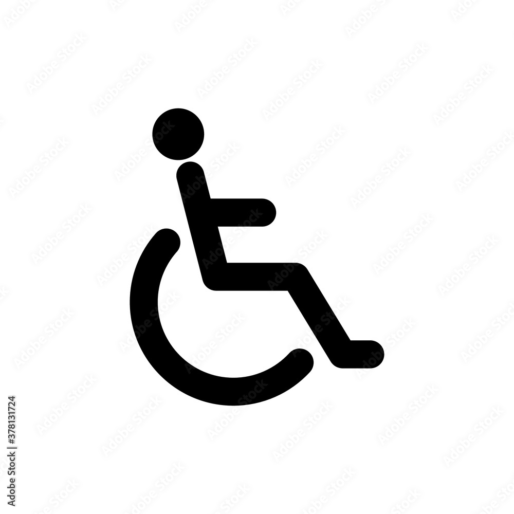 Wheelchair Handicap Symbol Icon Vector Wheelchair Handicap Symbol Icon Vector