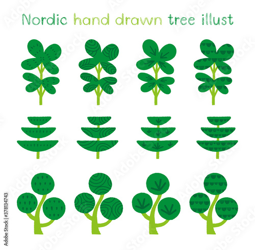 北欧風の手描きの木のイラスト素材 Stock Vector Adobe Stock