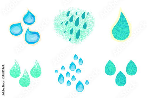 Water rain drop, sign icon or symbol of water, vector illustration
