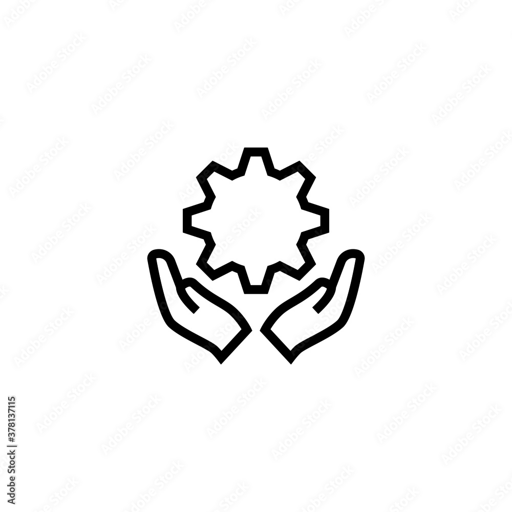 Service Icon in black line style icon, style isolated on white background Service Icon in black line style icon, style isolated on white background