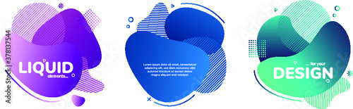 Set of abstract modern graphic banners. Gradients fluid shape. Dynamic liquid form with bright colors and place for your text. Geometric template logo, flyer or presentation design.Vector illustration