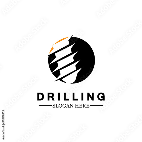  Drill logo icon design template ,Logo for mining / business / bore / drilling business / oil drilling. Other companies. Vector illustration.