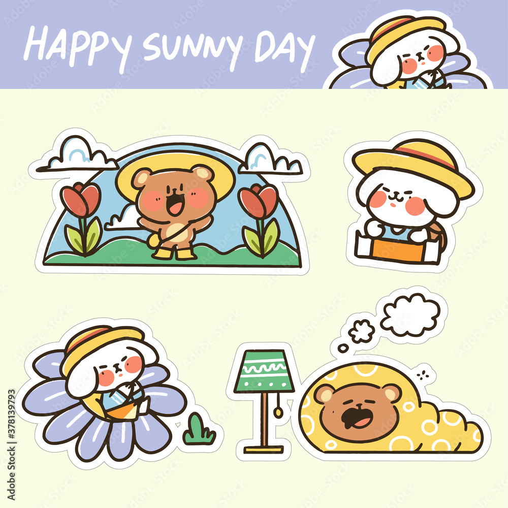 adorable happy sunny volume 2 animal sticker