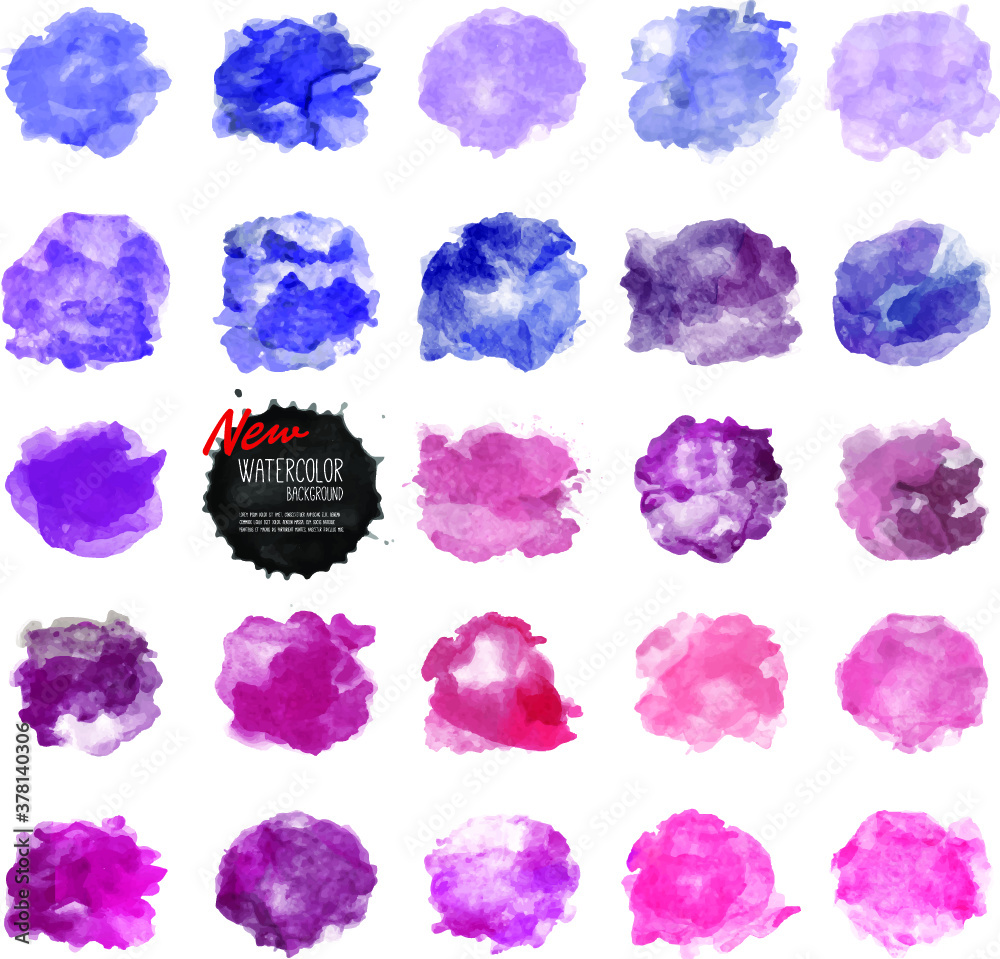 Vector watercolor background. Real watercolor texture. Watercolor splashes and dots texture. Artistic hand drawn background.