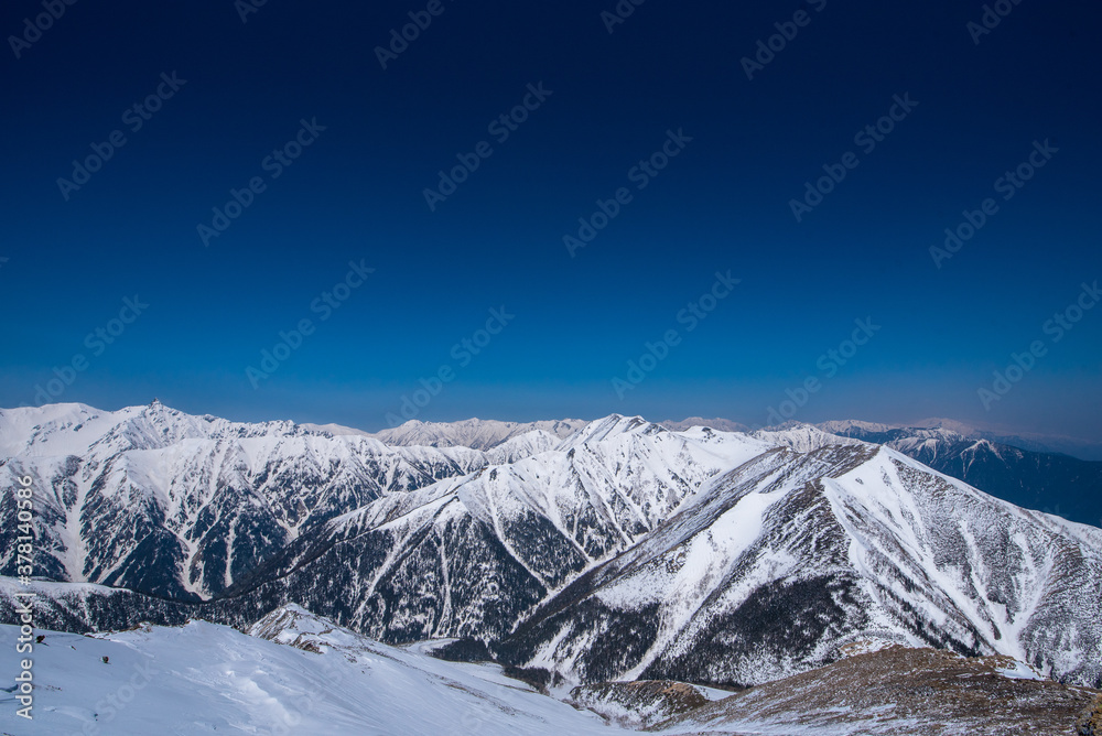 snow covered Johnen on spring snow covered Johnen on spring