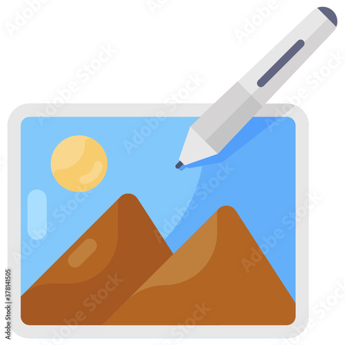 
A flat vector design of artwork concept icon
