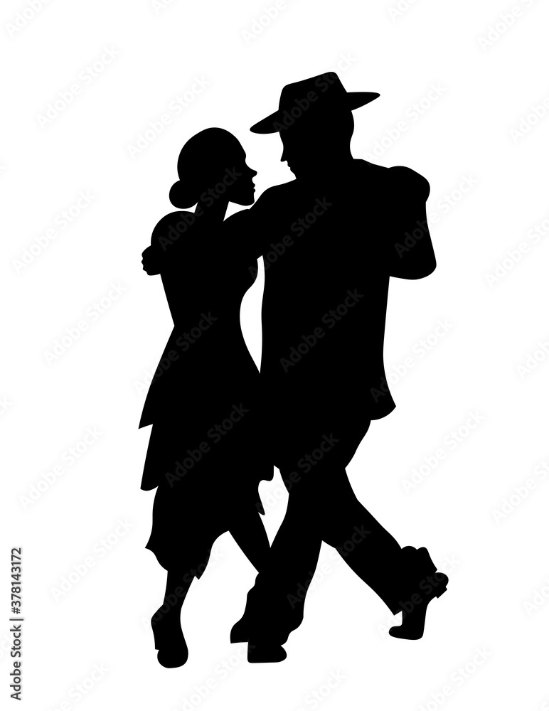 Couple dancing silhouette vector illustration. Man and woman isolated on white background. Couple dancing silhouette vector illustration. Man and woman isolated on white background.
