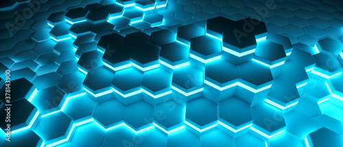a futuristic honeycomb background (3d rendering)