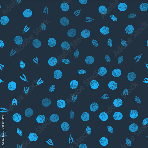 Set Man having headache, Face protective mask, Reddish eye allergic conjunctivitis and Kidney beans on seamless pattern. Vector.
