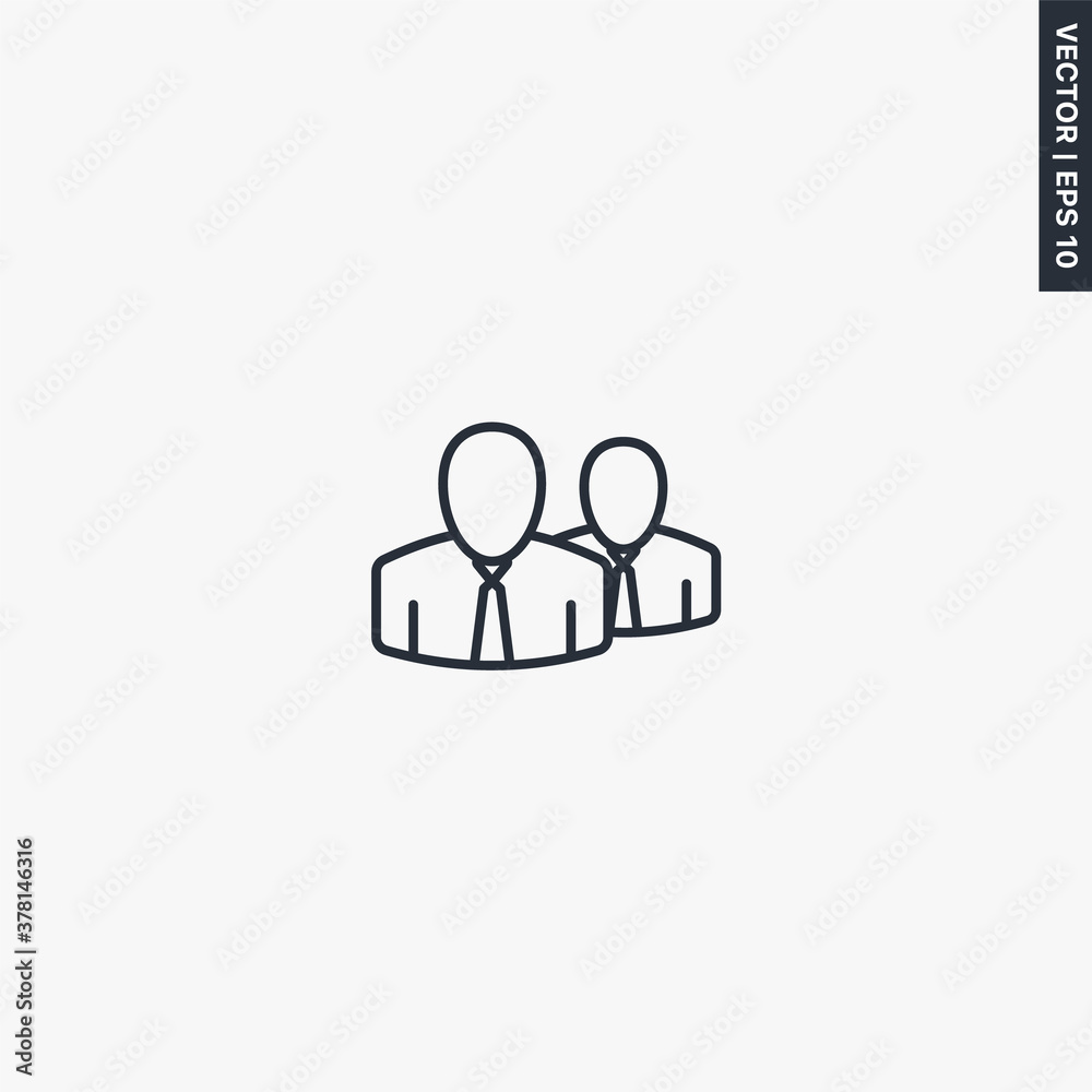 Business partners, linear style sign for mobile concept and web design Business partners, linear style sign for mobile concept and web design