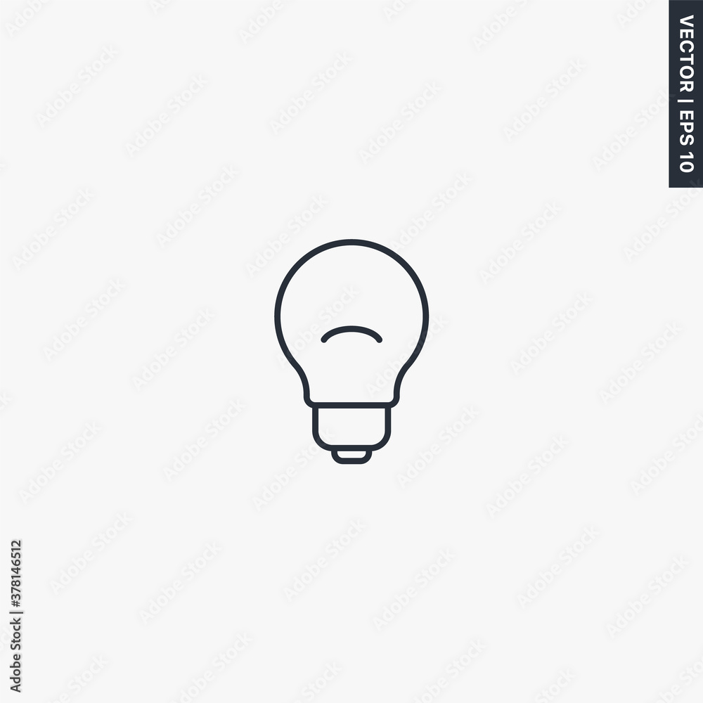 Light bulb, linear style sign for mobile concept and web design Light bulb, linear style sign for mobile concept and web design