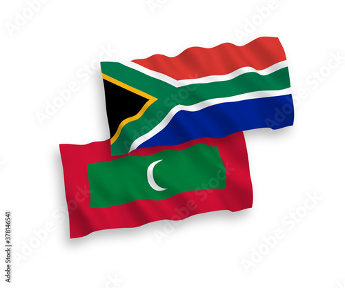 Free Download Flags of Maldives and Republic of South Africa on a white background - GFXLoad