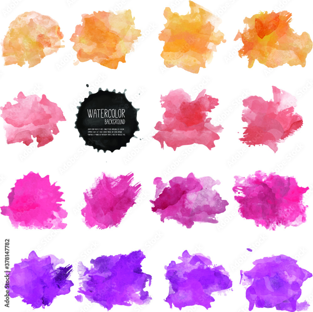 Vector watercolor background. Real watercolor texture. Watercolor splashes and dots texture. Artistic hand drawn background.