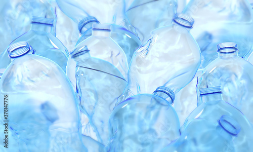 Water bottles plastic 3d rendering