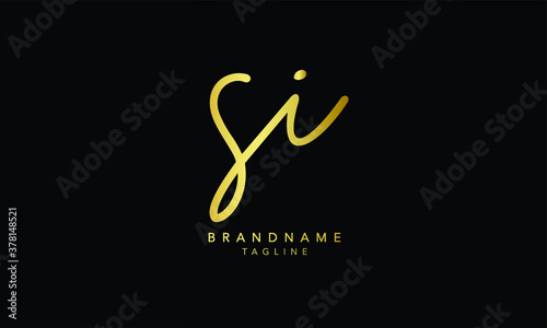 Alphabet letters Initials Monogram logo SI, IS, S and I