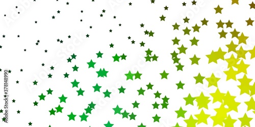 Light Green  Yellow vector layout with bright stars. Shining colorful illustration with small and big stars. Theme for cell phones.