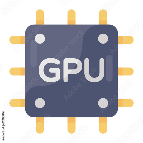 
Cpu chip icon in modern flat style 
