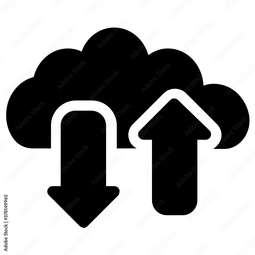An icon of cloud data in modern flat style
An icon of cloud data in modern flat style