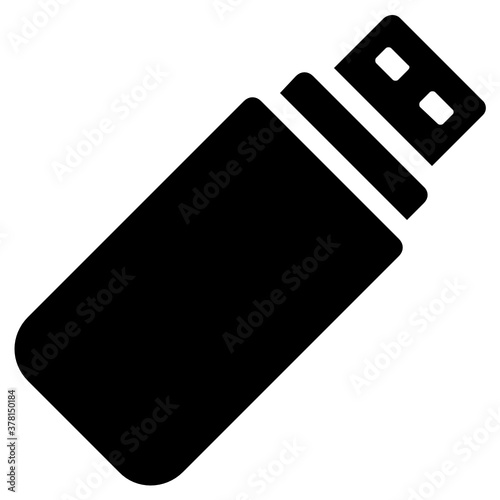 
An electronic flash drive icon in modern flat style 
