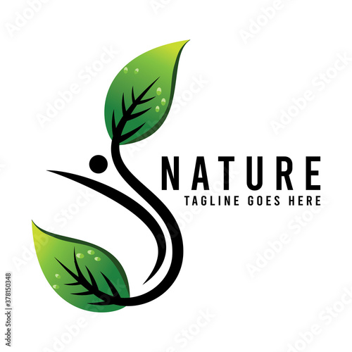 Nature And Human Ecology Logo Human Character Logo, Human Icon, Nature Icon.