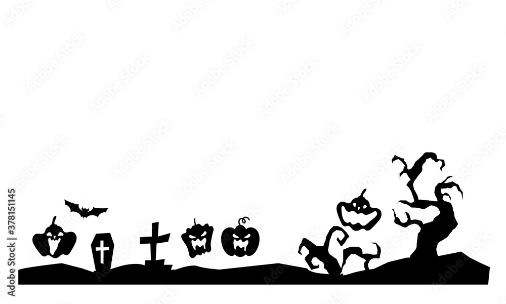 黒のハロウィンフレーム枠のベクターイラスト素材 黒のハロウィンフレーム枠のベクターイラスト素材