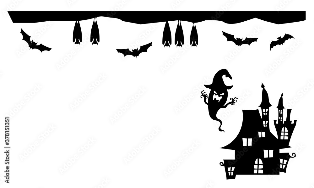 Obraz premium 黒のハロウィンフレーム枠のベクターイラスト素材