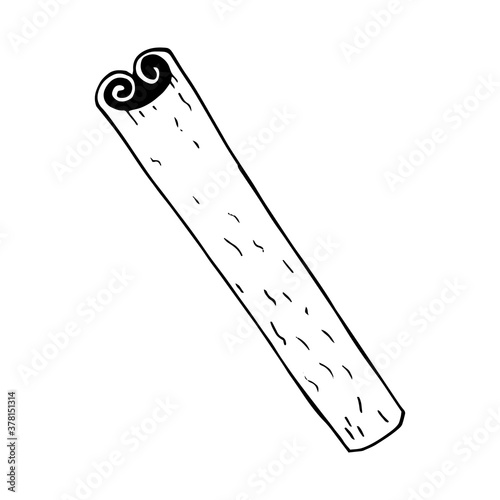 cinnamon stick hand drawn vector doodle. single element for design icon, label, menu, sticker. food, seasonings, spices