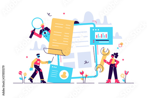 Vector colorful illustration, little people 