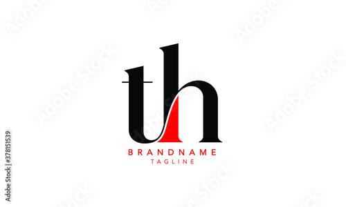 Alphabet letters Initials Monogram logo TH, HT, T and H