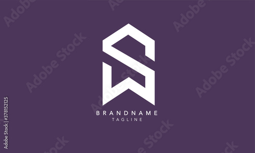 Alphabet letters Initials Monogram logo SW, WS, S and W