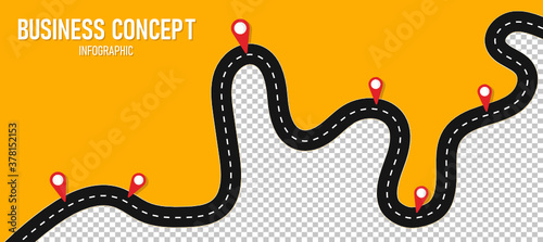 infographic road illustration Can be used for process, presentations, layout, banner,info graph There are 6 steps or layers.