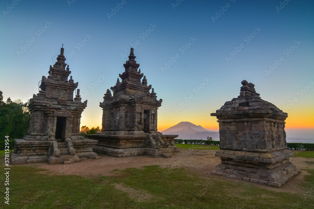 Gedongsongo temple in the morning. Hindus temple of Semarang Gedongsongo temple in the morning. Hindus temple of Semarang
