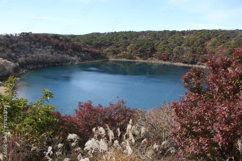 Naklejka premium Beautiful Autumn landscape at Ebino Plateau, Kirishima, South Kyushu, Japan