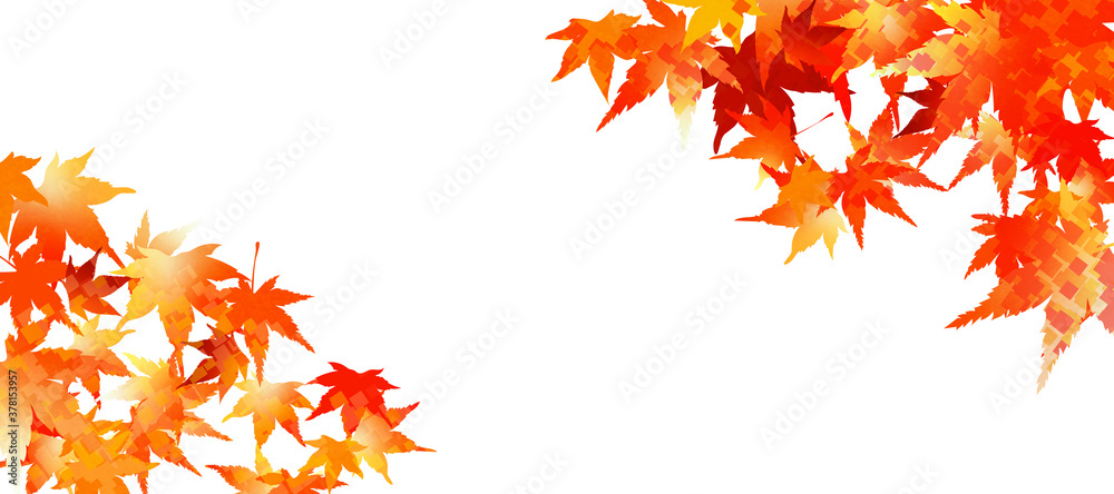 紅葉をデザインした秋のイメージの背景素材