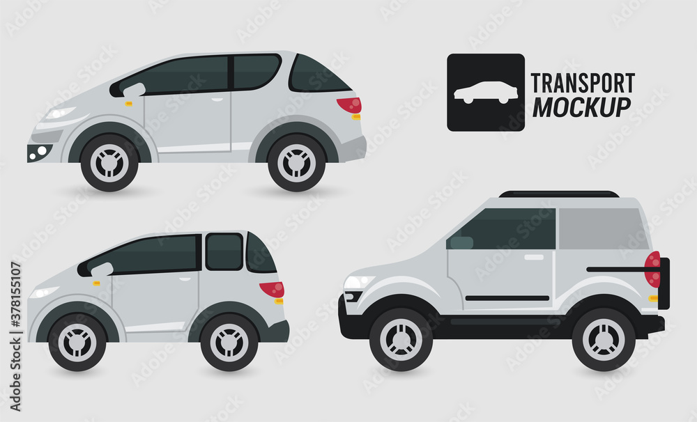 mockup cars color white isolated icons mockup cars color white isolated icons