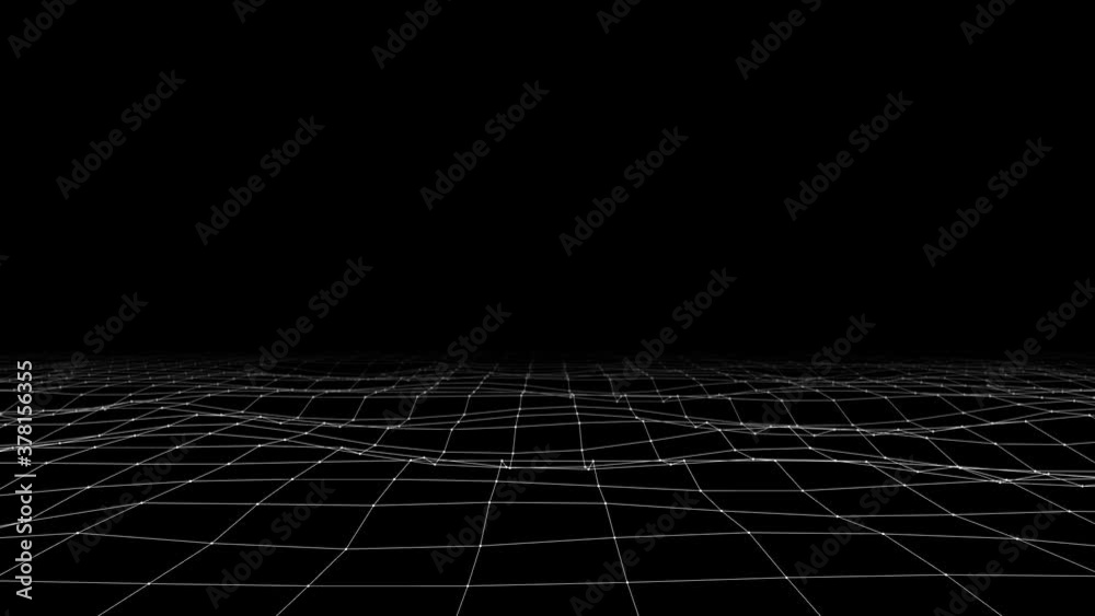 Floating wired framed digital grid.