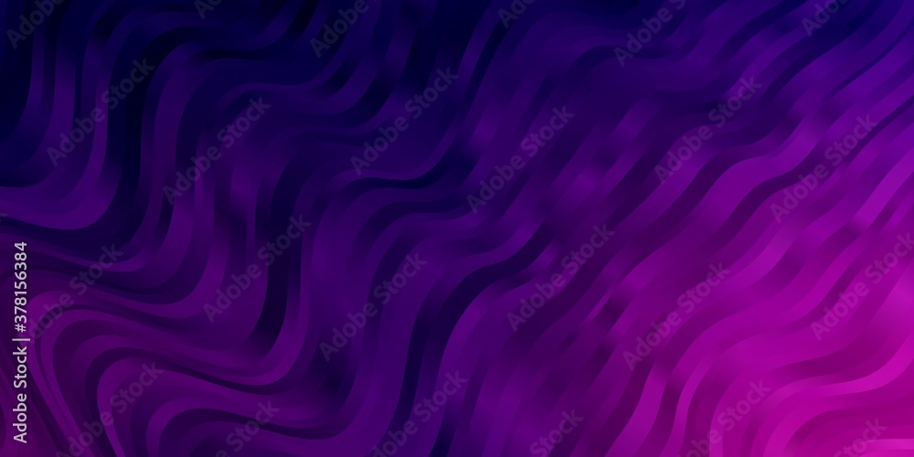 Dark Purple vector background with lines. Abstract illustration with bandy gradient lines. Pattern for booklets, leaflets.