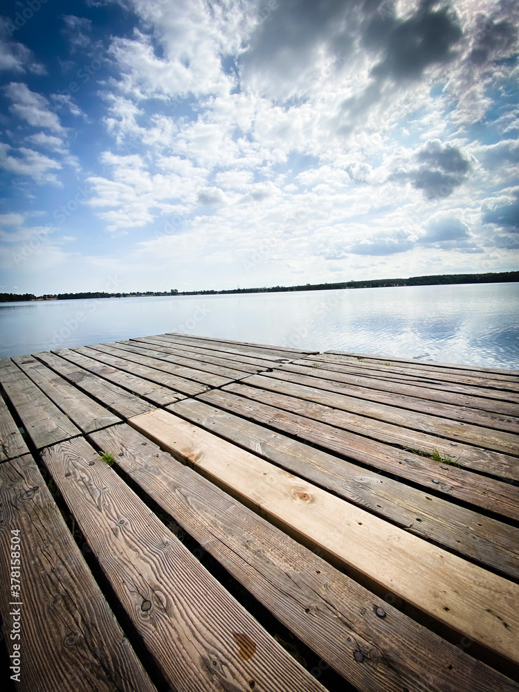 wooden pier and sky