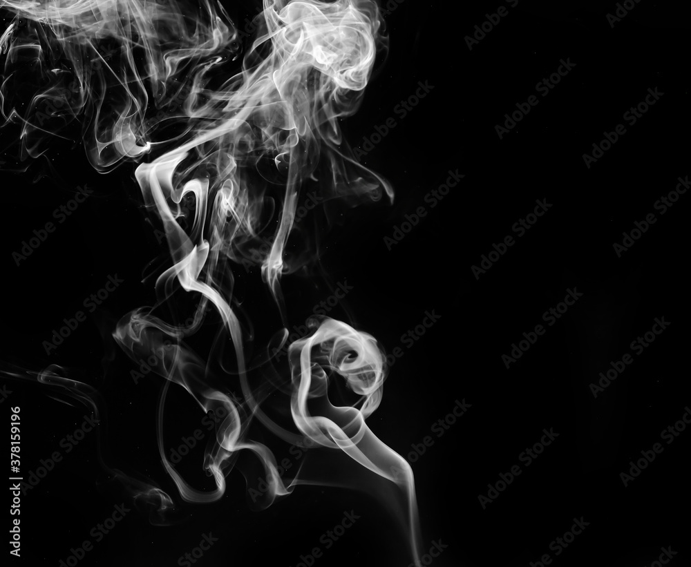 abstract fragment movement of white smoke on black background. abstract fragment movement of white smoke on black background.