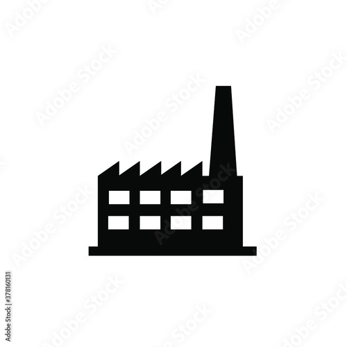 factory icon n white background, vector illustration