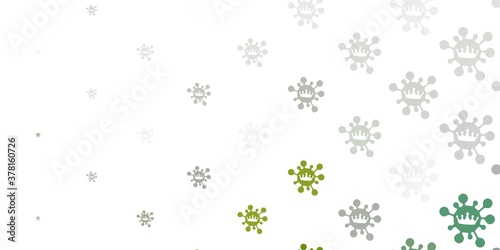 Light gray vector background with covid-19 symbols.