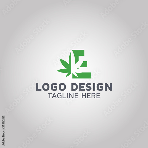cannabis & Letter E logo design idea | stock.adobe