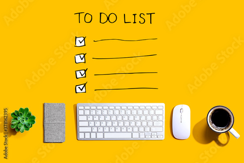 Photography To do list with a computer keyboard and a mouse