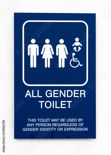 Sign for an all-gender toilet