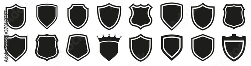 Valokuva Shield icons set. Protect shield vector