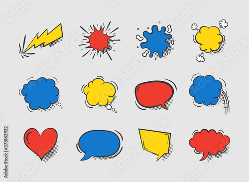 Comic speech bubbles.